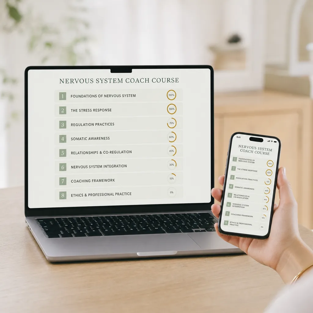 The complete course: 8 modules and 42 lessons in the Vagal platform