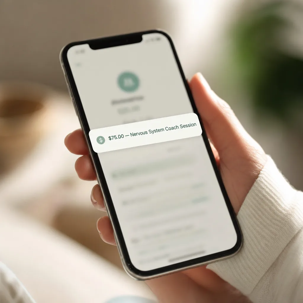 Your first paid session: payment received on the reader's phone